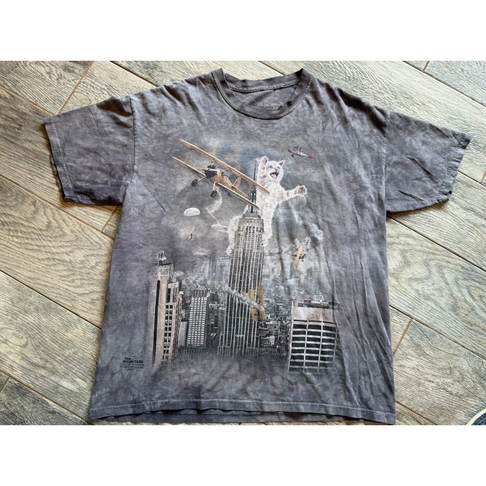 The Mountain Cat King Kong CatZilla T-Shirt Large Tie Dye Graphic Tee Shirt HoLe